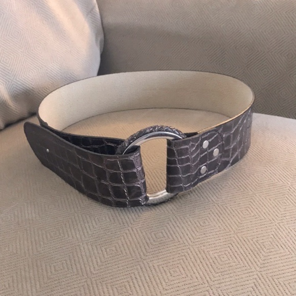 CHICO’S Crocodile Embossed Belt